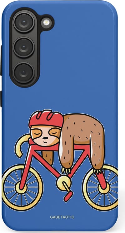 Casetastic hoesje geschikt voor Samsung Galaxy S23 - Dubbellaagse bescherming - Lui op reis - Fashion Case - Lavendel