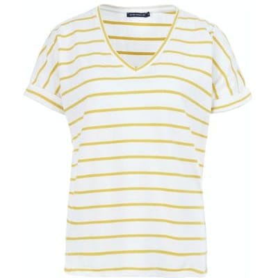 River Woods V-neck Fancy Tee Ss Gmt Dye Yellow Größe: S | Hemden Outlet | Damen | Gelb