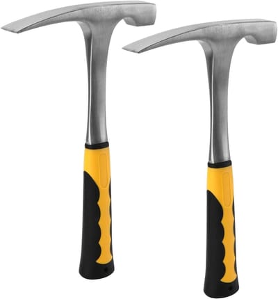 Set van 2 Geologiehamers van 16 oz, Carbon Staal met Antislip TPE Handvat, 12 Inch met Platte en Puntige Tip voor Professioneel Gebruik