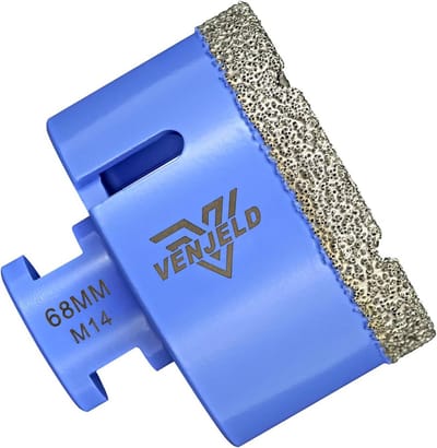 Diamantboor Tegelboor - Gatenzaag M14 - Droog Boren - Vacuüm Gesoldeerde Technologie - 68 mm - Paars