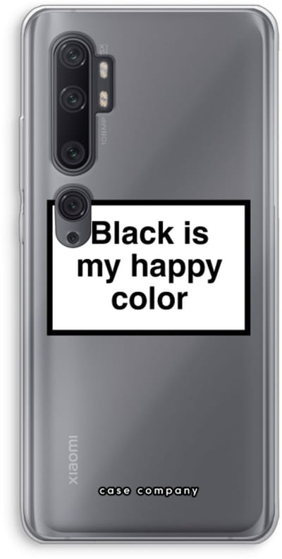 Case Company® - Hoesje geschikt voor Xiaomi Mi Note 10 Pro hoesje - Black is my happy color - Soft Cover Telefoonhoesje - Bescherming aan alle Kanten en Schermrand