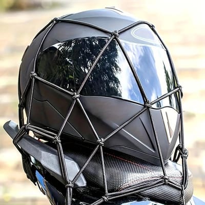 1 st Duurzaam Motorfietsbagagenet met Elastische Rubberen Banden Transparante Plastic Helmprotector Ideaal voor het Opbergen van Tassen en Uitrusting op Fietsen 1pc zwart