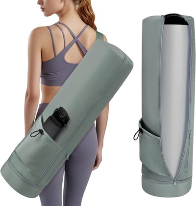 Yoga Tas voor Dames met Nat Compartment en Flesvak, Verstelbare Schouderband, Ideaal voor Pilates en Fitness, 75 x 19 cm