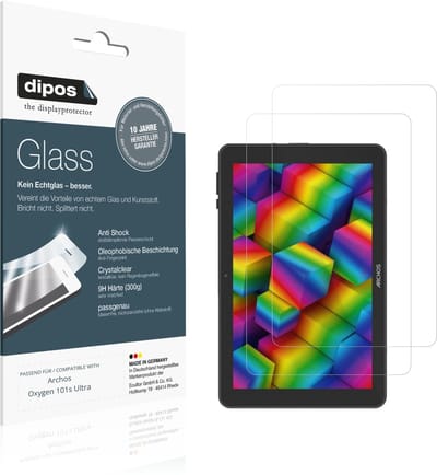 dipos – 2x Pantserfolie geschikt voor Archos Oxygen 101s Ultra | 9H Screenprotector