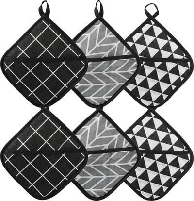 Pannenlappen Set - Keuken Textiel - Keuken Bescherming - Hittebestendig Katoen - 6 Stuks 18x18cm - Diverse Kleuren