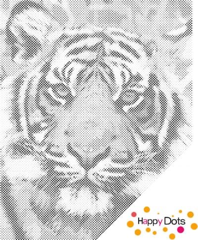 HappyDots DOT Painting Tijgerkop 30x40cm - Stippelschilderij