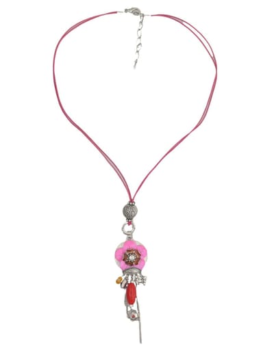 Behave Lange ketting met bloemvormige hanger – Nikkelvrije modeketting