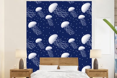 Behang - Fotobehang Patronen - Water - Kwal - Jongens - Kinderen - Kids - Baby - Breedte 225 cm x hoogte 280 cm