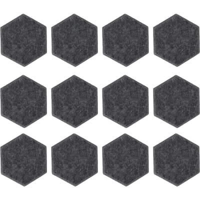 Panneaux acoustiques hexagonaux 12 pièces, panneaux insonorisants haute densité, bords biseautés insonorisés pour murs gris foncé