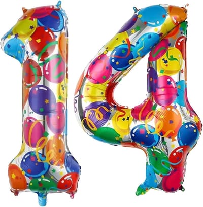 Cijfer Ballonnen Ballon Cijfer 14 Verjaardag Versiering Feest Helium Ballonnen Cijferballon Folieballon Kleur Xl Formaat