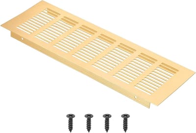 Ventilatierooster Rechthoekig - Luchtgaten Afdekking - Ventilatie Verbeteren - Aluminium Legering - 30 x 10 cm - Goud