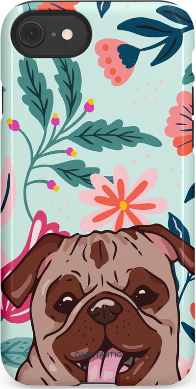 Casetastic Hoesje Geschikt voor Apple iPhone 7/8/SE - Stijlvolle Beschermende Duo-layer Case - Mopslik