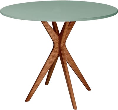 Ronde Eettafel - Keukentafel Zuiltafel - Kleine Ruimtes - Pootvrij Ontwerp - 70cm Diameter - Eiken Groen