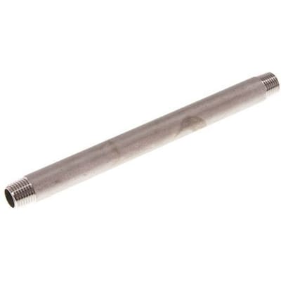 R 1/4'' RVS Dubbele Pijpnippel 20 Bar DIN 2982 - 160mm