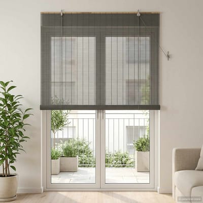 vidaXL - Rolgordijn - Grijs - 130 - x - 220 - cm - Bamboe