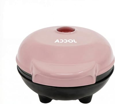 Roze wafelijzer - Apparaat voor wafels - Snelle wafels maken - Antiaanbakplaten - 12 cm plaat - Pastelroze