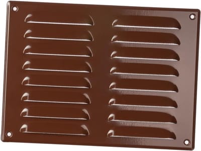 Ventilatierooster - Luchtuitlaat rooster - Goede luchtcirculatie - Met insectenhor - 26x19 cm - Bruin