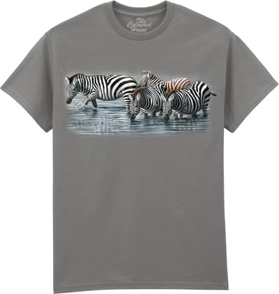 Zebra Water Hole The Coloured House T-shirt M