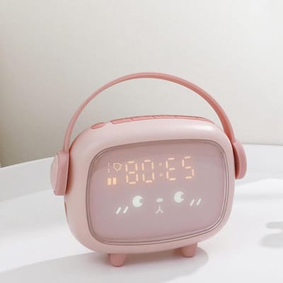 Slimme Wekker - Nachtlamp Klok - Wakker Worden - Spraakgestuurde Verlichting - 10x10mm - Roze