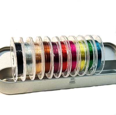 10 rollen ambachtelijke draad koperdraad, 0,3 mm gemengde kleur kale koperdraad kralenkoord voor ambacht, sieraden maken doe-het-zelf, 10 meter/rol