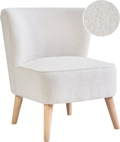 ALVEN - Fauteuil - Gebroken wit - Bouclé