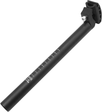 Daity 1 stuk 25 -4 x 300 mm aluminiumlegering fietszadelpen - verlengstuk voor mountainbike - vouwfiets - racefietsaccessoire - met verstelbare klem (zwart)