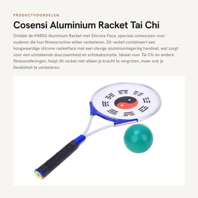 Dailygoods- Taiji Racket - Aluminium Handvat - Silicone Bal - Duurzaam - Lichtgewicht - Verbeter Sterkte/Flexibiliteit - Fitness Racket
