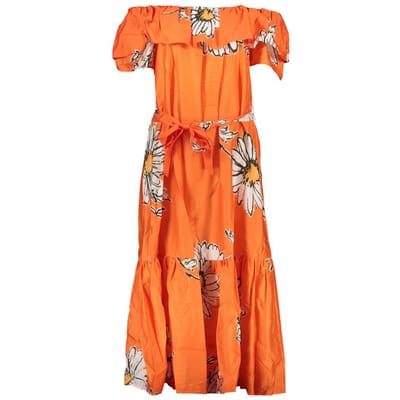 Madeliefjesprint Maxi Jurk Off-Shoulder Stijl