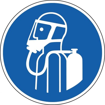 Gebruik autonoom ademhalingstoestel bord - kunststof - M047 300 mm
