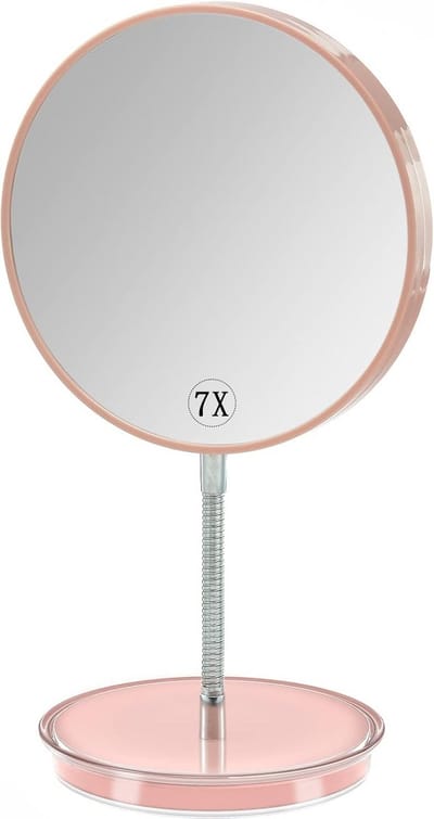Vergrootspiegel Standaard 1x/7x Vergroting - Dubbelzijdig Tafelblad Make-up Spiegel Draaibaar