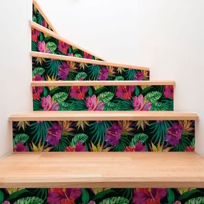 Zelfklevende stickers voor traptreden en stootborden - TROPICALE SAINT BARTHÉLÉMY - 2 stroken van 15x105cm