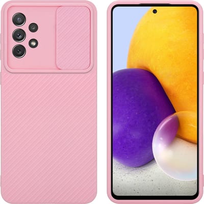 Cadorabo Hoesje geschikt voor Samsung Galaxy A72 4G / 5G in Bonbon Roze - Beschermhoes van flexibel TPU-silicone Case Cover en met camerabescherming