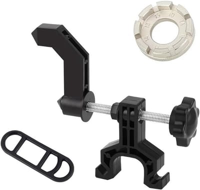 SnelShoppen - Portable Bicycle Wheel Truing Stand - Fiets Wielen Afstellen en Repareren - Mini Rims Tool met Spoke Wrench - Zwart - ABS en RVS
