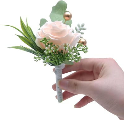 2x Boutonniere Roze Kunstbloem voor Bruiloft & Feest | Corsage voor Heren en Dames