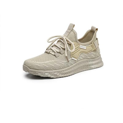 Heren Sneaker Lente Nieuwe Casual Schoenen Trendy Fly Woven Mesh Schoenen Instappers Hardloopschoenen 44 beige