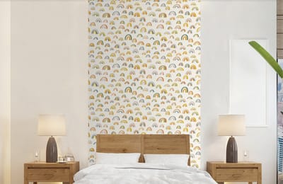 Behang - Fotobehang Regenboog - Pastel - Kinderen - Breedte 120 cm x hoogte 240 cm