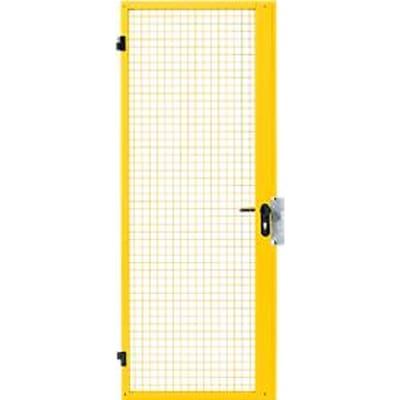 Enkele vleugeldeur, voor gaas-scheidingssysteem, Deuraanslag rechts/links, B 850 x H 2070 mm, met insteekslot, geel