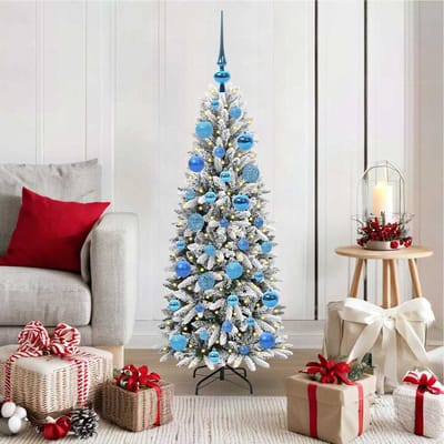vidaXL - Kunstkerstboom - Wit - 120 - cm - PVC - en - plastic - en - staal - en - PE
