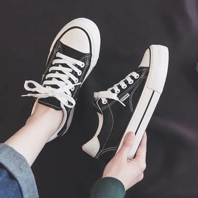 Schoenen Voor Vrouwen Laag Uitgesneden Gevulkaniseerd Canvas Platform Sneakers Zwarte Flats Tennis Vrouwelijk Klassiek Student Klein Koppels Skateboard 35 white