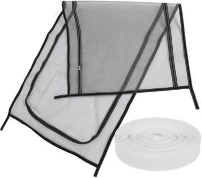 Kattenluik met gaas - voorkomt dat katten ontsnappen naar de woonkamer, slaapkamer en keuken - geschikt voor deuren van 120 x 220 cm - wit