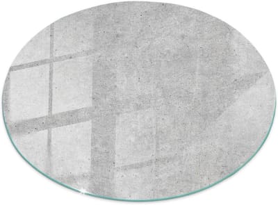 Haardglasplaat - Vloerbescherming - Bescherming vloer - Gehard glas - 80cm diameter - Betonlook grijs
