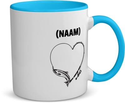 Akyol - vissen met eigen naam koffiemok - theemok - blauw - Vissen - visser - sport - 350 ML inhoud
