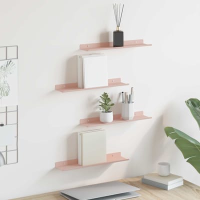 vidaXL - Zwevende - plank - 4 - st - Roze - 40 - x - 8,5 - x - 2,5 - cm - Staal