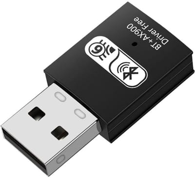 2-in-1 USB WiFi 6 en Bluetooth 5.4 Adapter - 900Mbps - Dual Band - Plug and Play - voor Laptop en Desktop - zwart