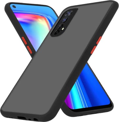 Cadorabo Hoesje geschikt voor Realme 7 4G in MATT ZWART - Hybride beschermhoes met TPU siliconen Case Cover binnenkant en matte plastic achterkant