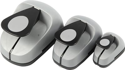 Creativ Company ponsen set - papierponsen ovaal 3 stuks grijs.