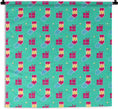 Wandkleed - Wanddoek - Sokken - Cadeau - Patroon - 180x180 cm - Wandtapijt