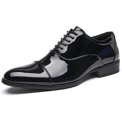 Nieuwe Britse Lente en Zomer Lakleer Glanzende Heren Leren Schoenen Drie Gewrichten Zakelijk Formeel Oxford Schoenen Jeugd Bruiloft 47