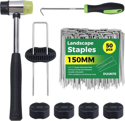 Tuin nietjes - Graszoden pinnen - Gazon aanleggen - Roestbestendig staal - 15 cm lengte - Zilverkleurig