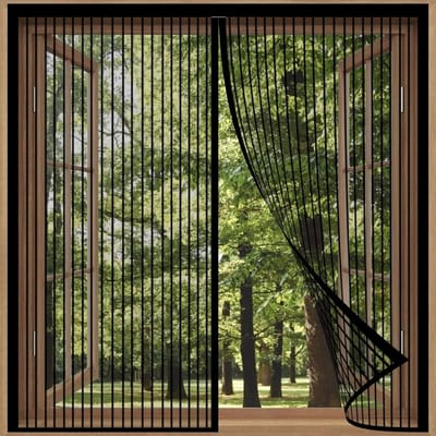 Vliegenhor - Horren - Balkon Deur - Zonder Boren - 95x105cm - Zwart